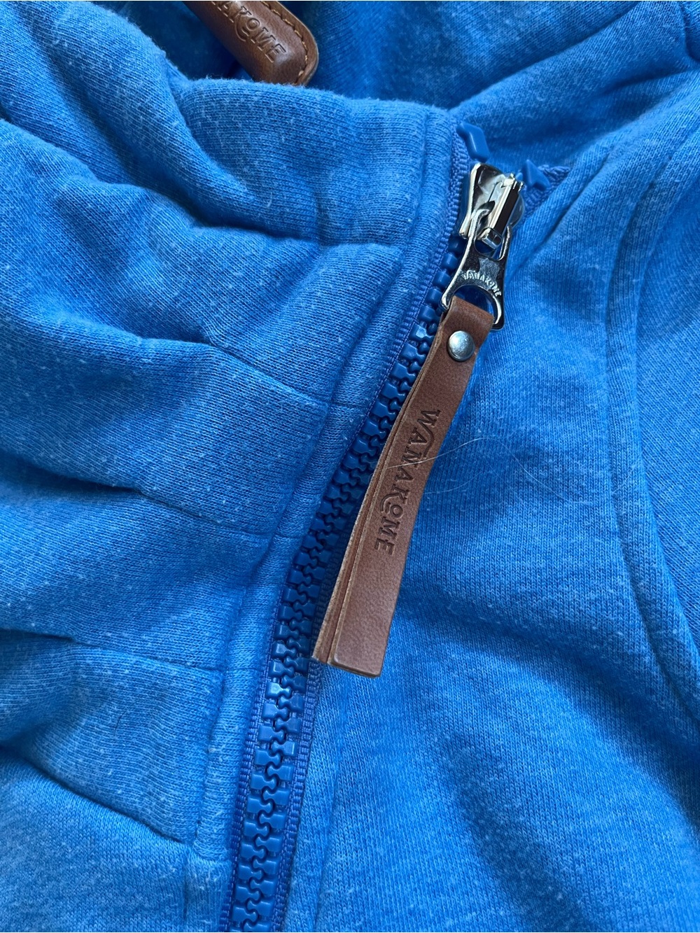 Wanakome Athena Colbalt Blue Asymmetrical Full Zip Cowl Neck Longline Hoodie - Picture 10 of 13